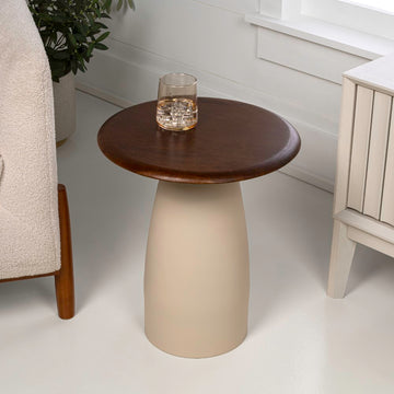 Skye 18" Modern Rustic Wood/Metal Accent Table